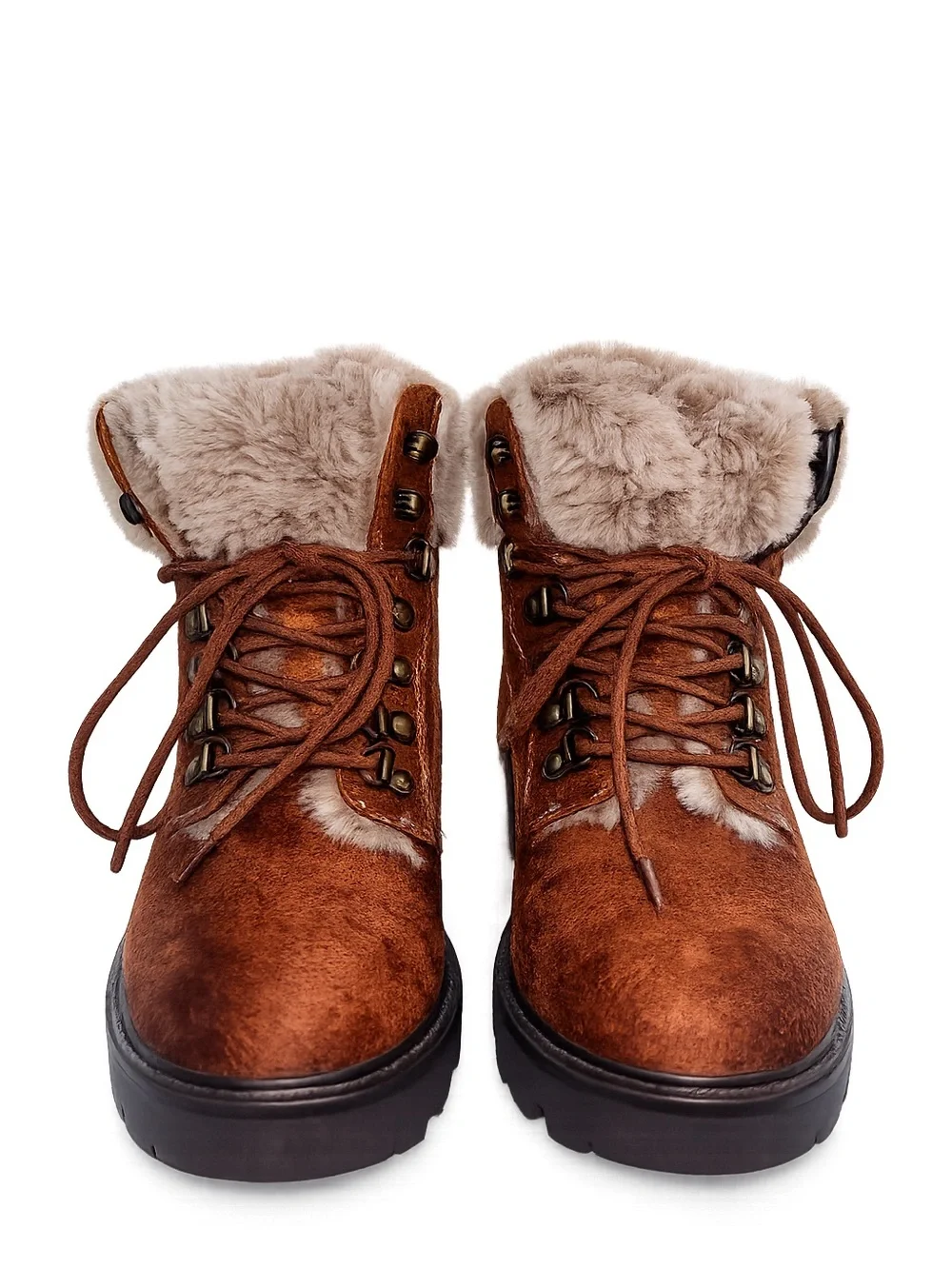 White Mountain Deserve Faux Fur Lace-Up Hiking Boots Women’s Size 6